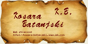 Kosara Batanjski vizit kartica